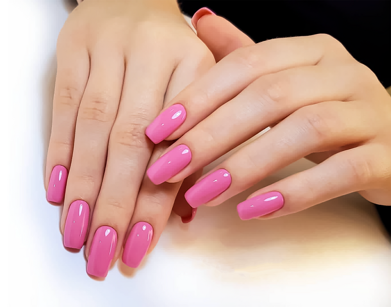 Pink nails manicure