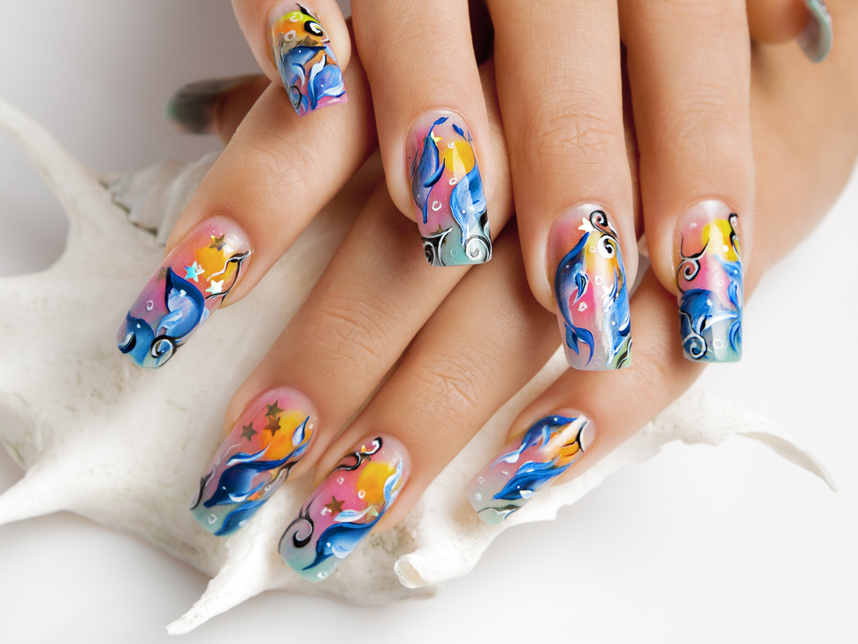 Nails sea design.